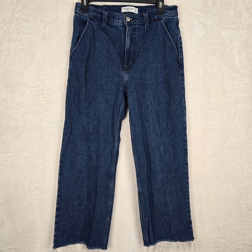 Abercrombie & Fitch 90s Relaxed High Rise Straight Leg Jeans Dark Wash Size 8L